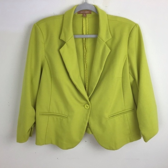 Ellen Tracy neon green knit jacket. Size Xlarge. - Picture 1 of 5